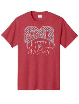 GO Wildcats Football Red outine