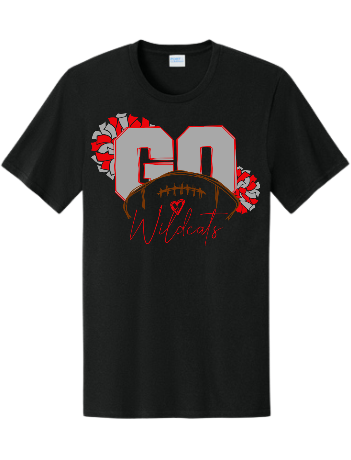 GO Wildcats Grey and Red Pom Poms