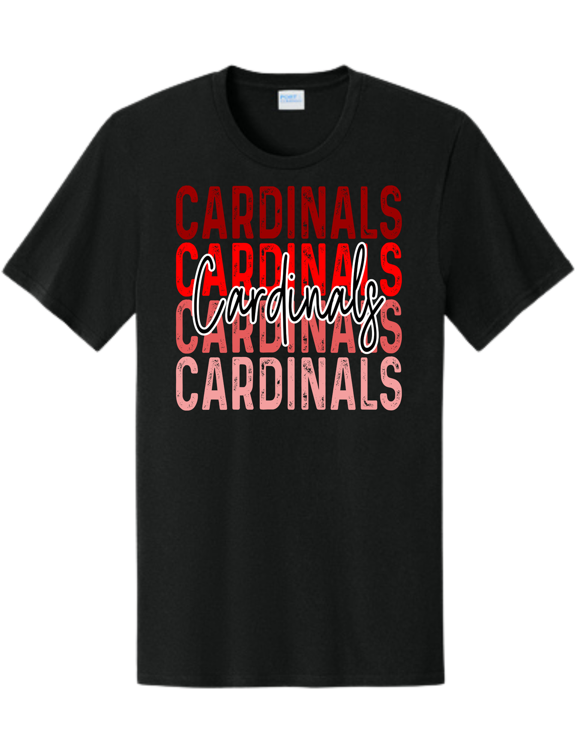 Cardinals stacked cursive