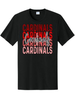Cardinals stacked cursive