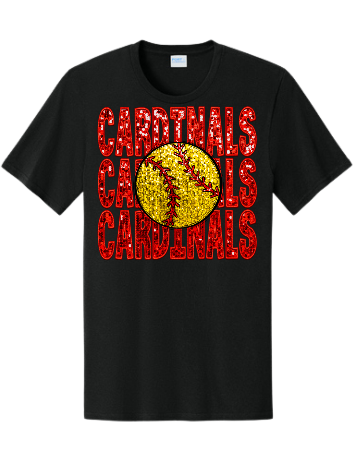 Cardinals Stacked Glitter