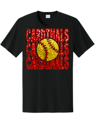 Cardinals Stacked Glitter