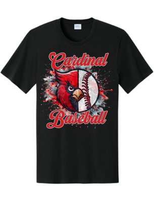 Cardinal Baseball Splatter Half and Half