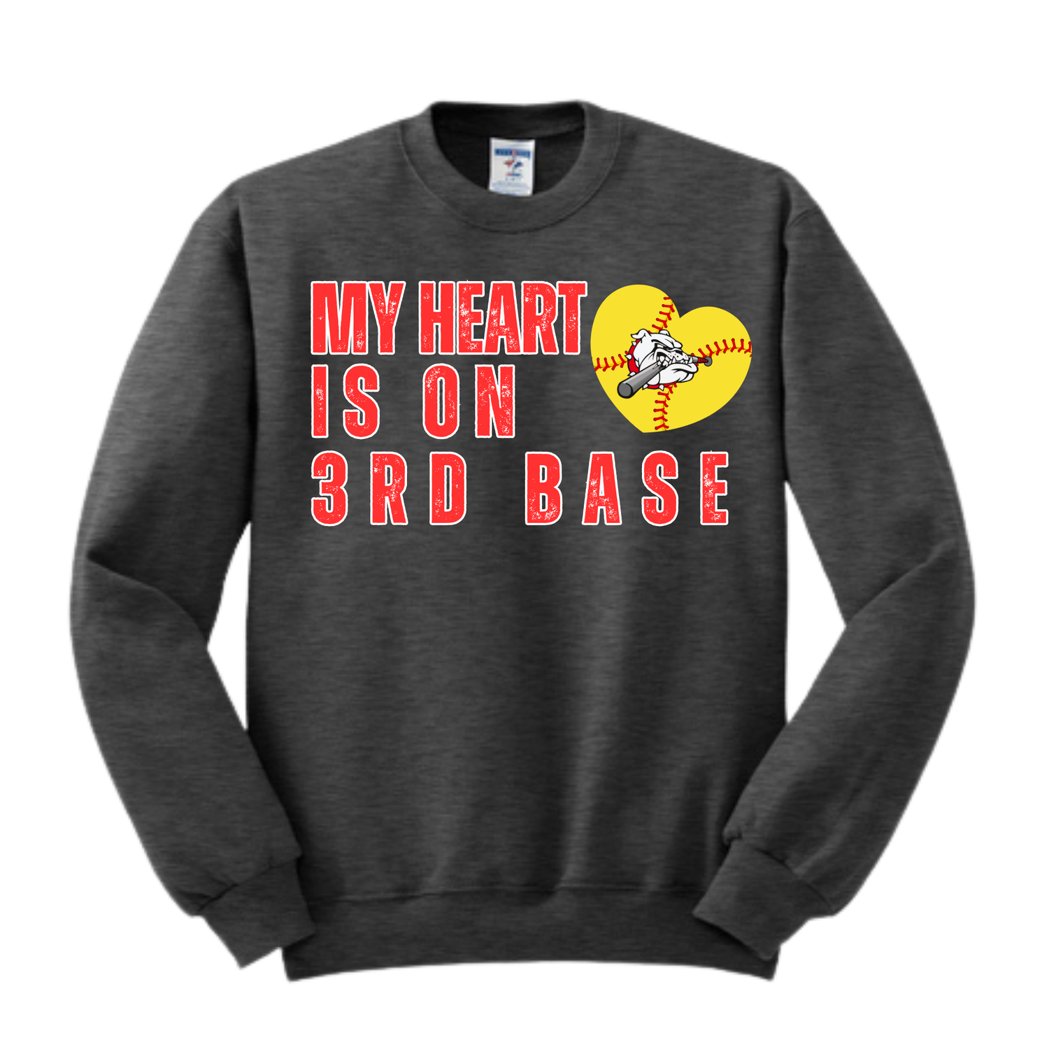 My Heart is on 3rd Base Crew Neck