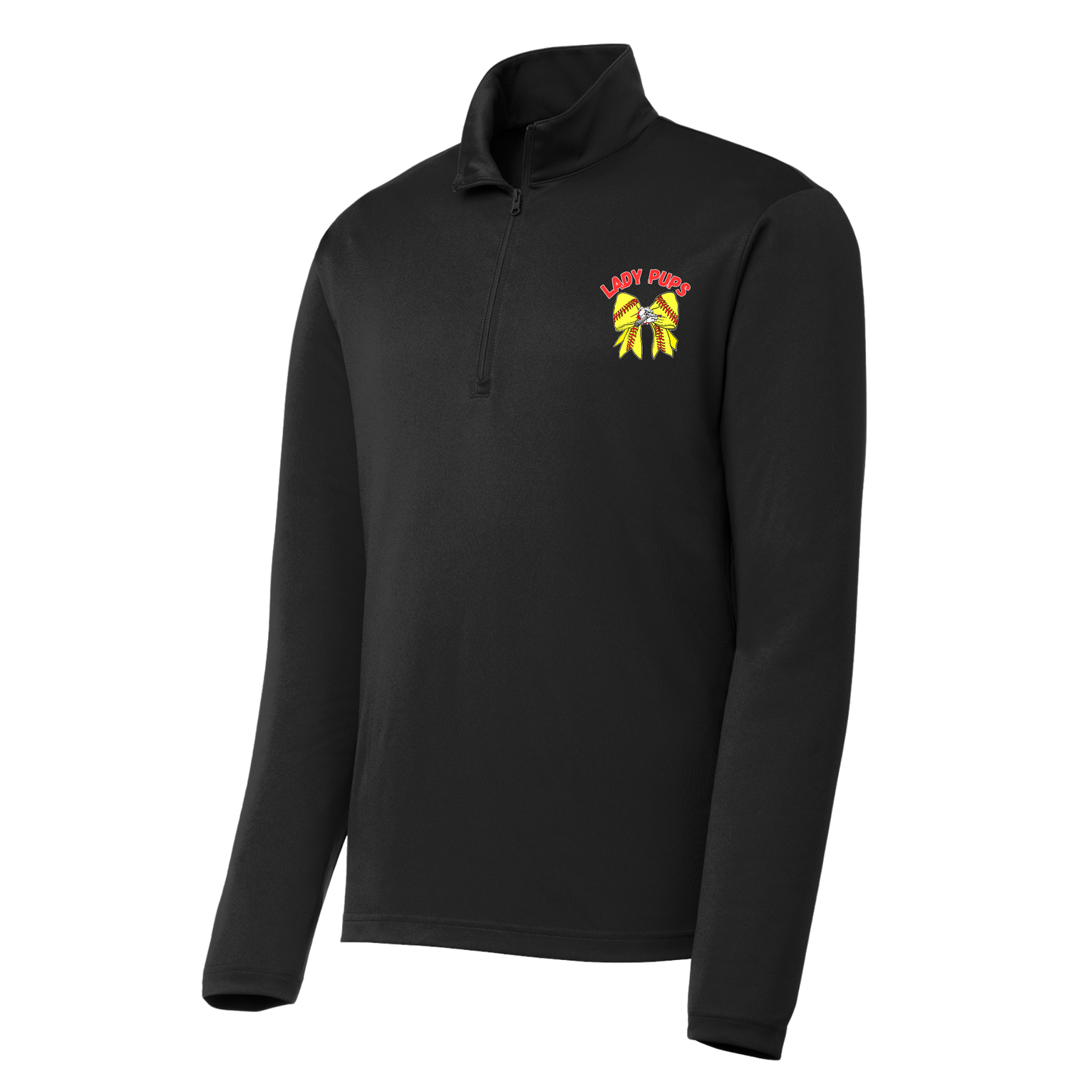 Lady Pups Bow Mens 100% Polyester 1/4 Zip