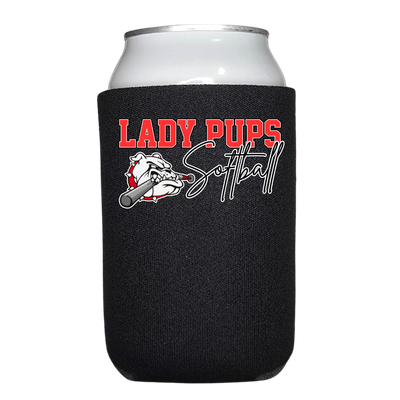 Lady Pups Cursive Koozie
