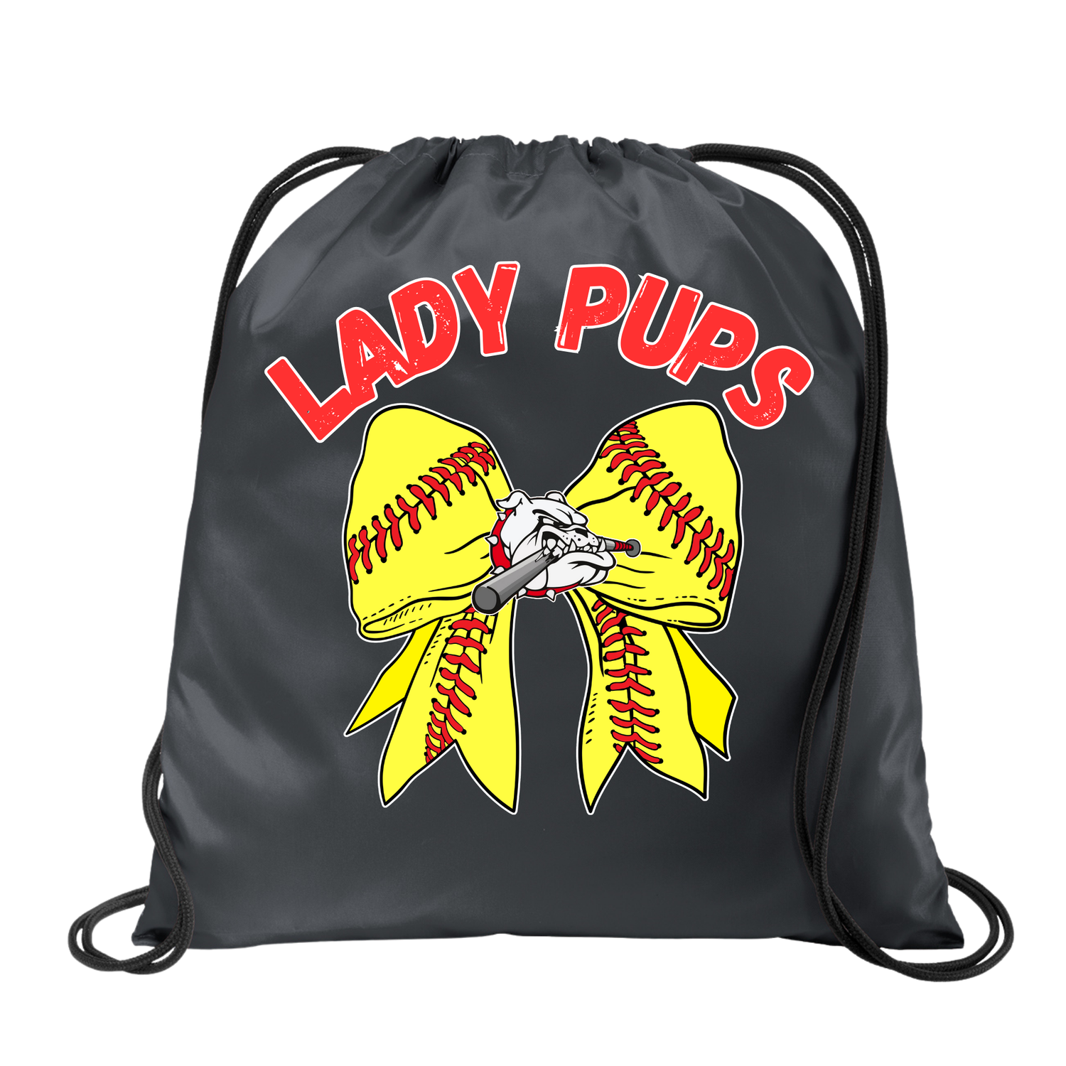 Lady Pups Bow Draw String Bag