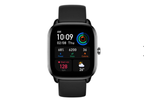 Amazfit GTS 4 Mini Smartwatch Black Aluminum Alloy Midnight Black Silicone