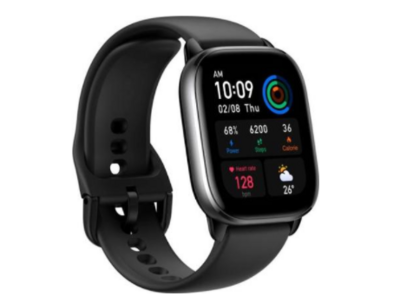 Amazfit GTS 4 Mini Smartwatch Black Aluminum Alloy Midnight Black Silicone