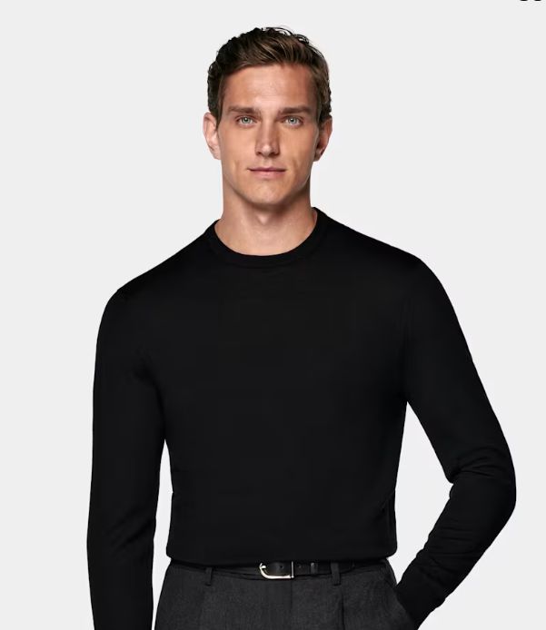 Black Merino Crewneck
