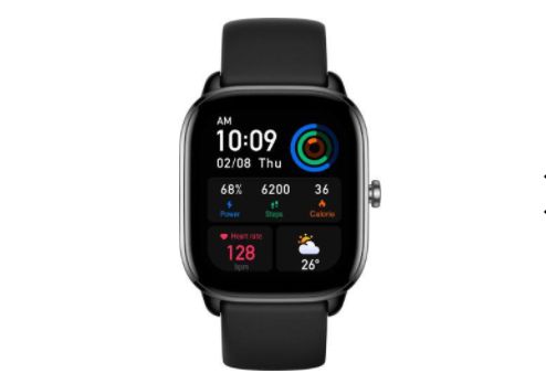 Amazfit GTS 4 Mini Smartwatch Black Aluminum Alloy Midnight Black Silicone