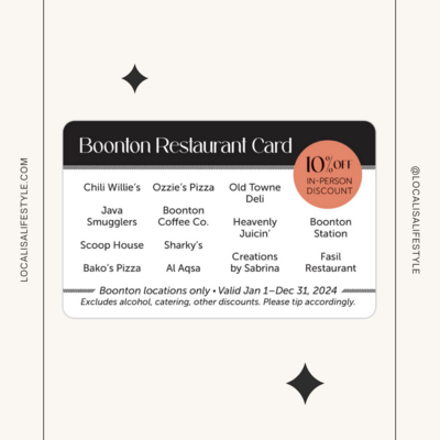 2024 Boonton Restaurant Card