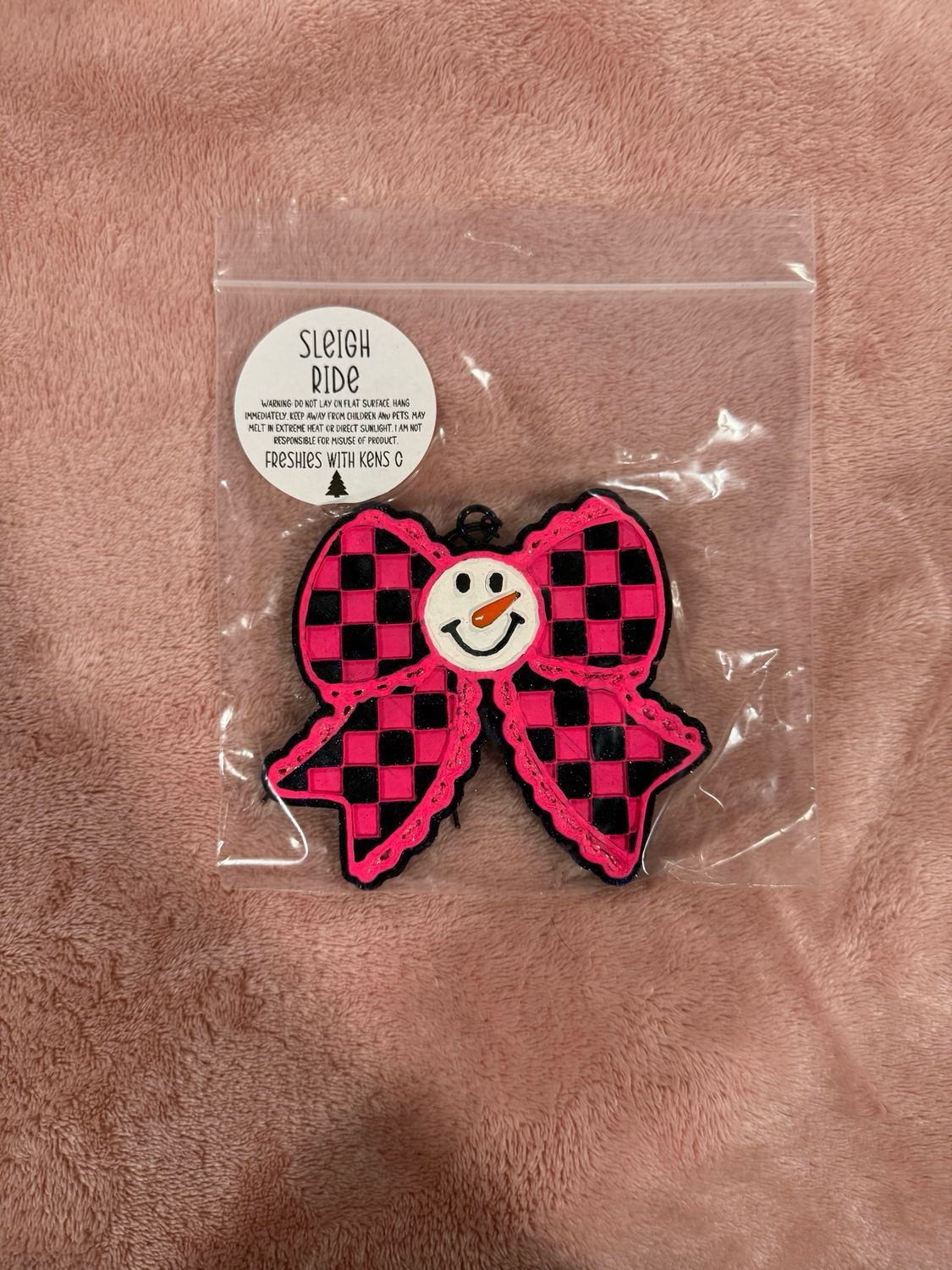 Pink Snowman Bow