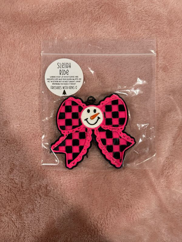 Pink Snowman Bow