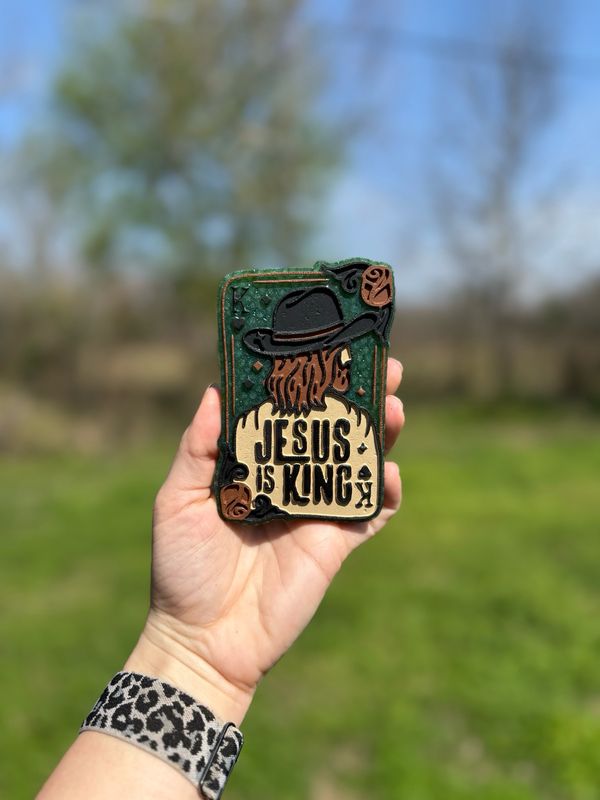 Jesus Is King - Cherry Leather