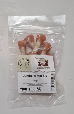 Dumbells met kip 100gr