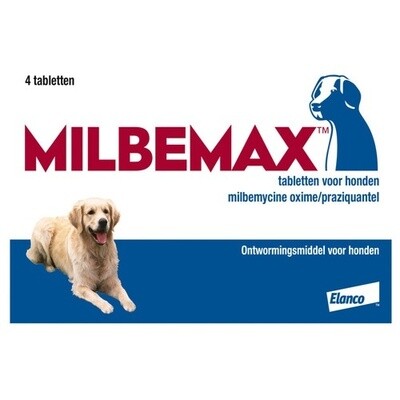 Milbemax Hond - Anti wormenmiddel - 4 tab 10 Tot 75 Kg
