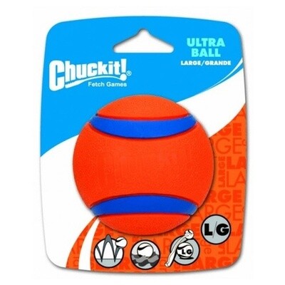 CHUCKIT ultra ball 1 pack oranje/blauw 7.6cm