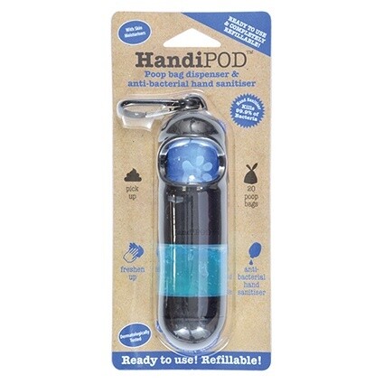 Handipod Poepzakjes Met Desinfectie  Zwart Blauw 20 stuks Desinfectie Gel