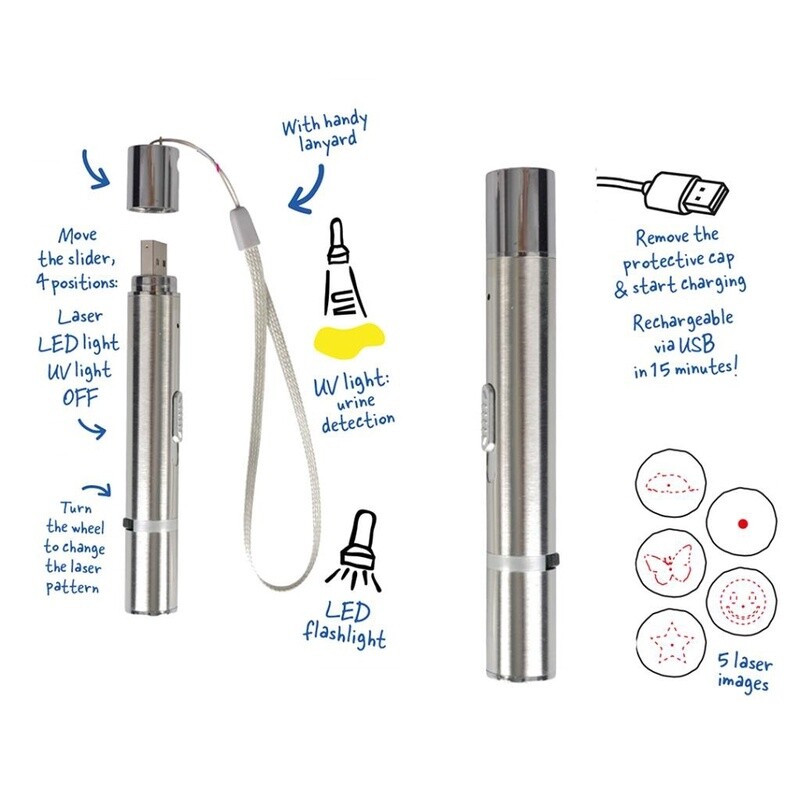 7 in 1 laser kattenspeeltje Zilver