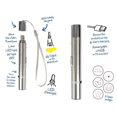 7 in 1 laser kattenspeeltje Zilver