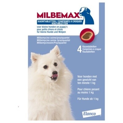Milbemax Kauwtablet Kleine Hond - Anti wormenmiddel - 12 g 4 tab 1 Tot 5 Kg