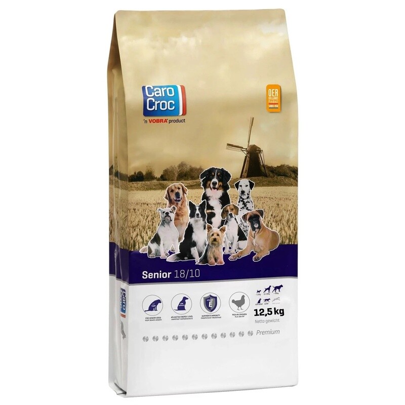 Carocroc Senior Granen, Gevogelte &amp; Vlees 12.5kg (18/10)