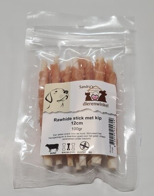 Rawhide stick met kip 12cm 100gr