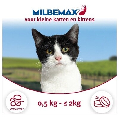 Milbemax Kitten &amp; Kat 2 tab 0.5 tot 2 Kg ontworming