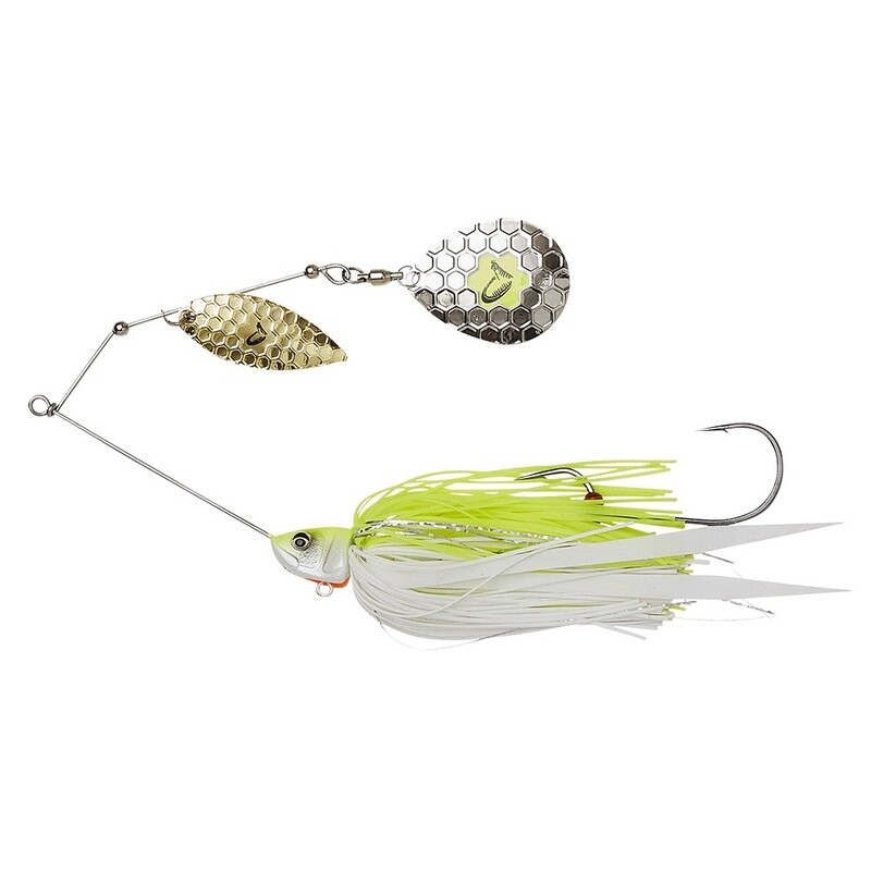 Savage Gear Da&#39;Bush Spinnerbait Sinking Yellow Whith Silver 14cm (21g)