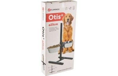 Hondenvoerbak Otis met Standaard - Zilver - 55 X 27 X 63.5 / 2X2,5L - ∅ 2X25CM