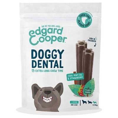 EDGARD &amp; COOPER doggy dental sticks aardbei &amp; frisse muntolie small