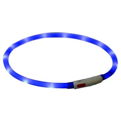 Flash Lichtgevende Siliconen Band USB Blauw XS-XL 70 cm