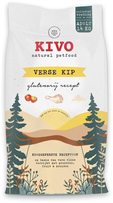 Kivo Petfood Honden droogvoer verse kip 14kg