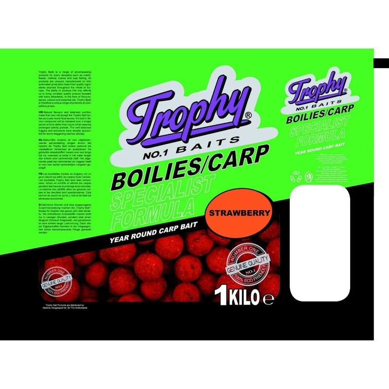 ALBATROS TB BOILIES 1KG/15MM STRAWBERRY