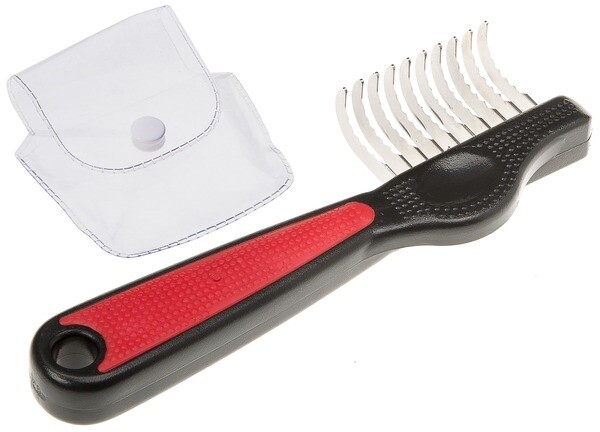Ferplast Klittenkam Recht Model 16.3x5.2x2.4 cm Rood Zwart