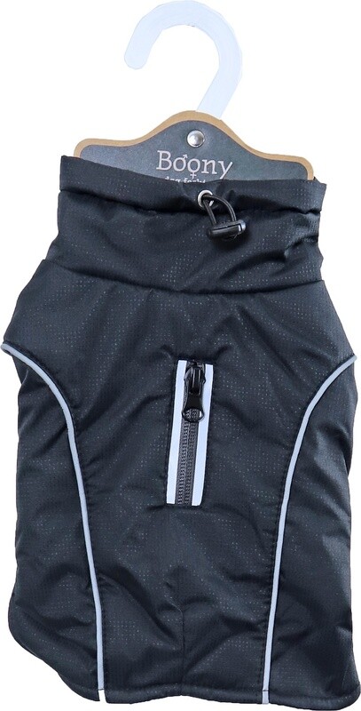 Hondenjas luxury waterproof zwart, 30 cm (45,5 x 23,0 x 4,0  cm)