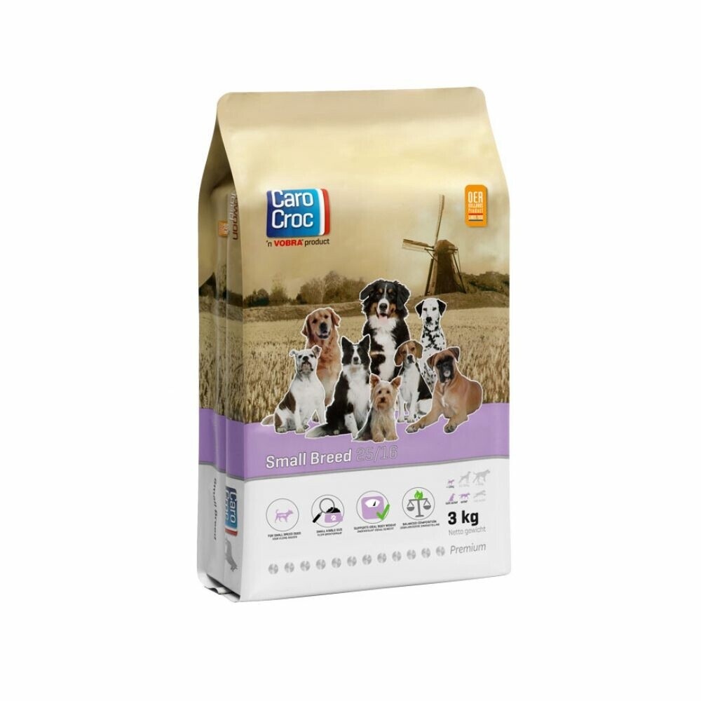 Carocroc Small Breed Vlees &amp; Granen &amp; Gevogelte 3 kg 25/16