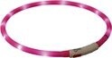 Trixie Halsband USB Flash Light Lichtgevend Oplaadbaar Roze 70 x 1 cm