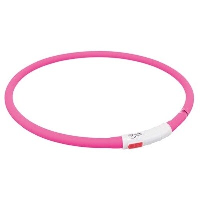 Trixie Halsband USB Flash Light Lichtgevend Oplaadbaar Roze 70 x 1 cm
