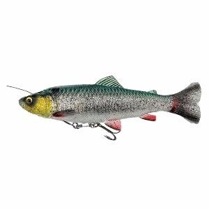 4D Linethru pulsetail forel 16cm / 51gr slow sink groen zilver