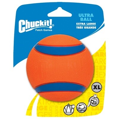 CHUCKIT ultra ball 1 pack oranje/blauw 9cm