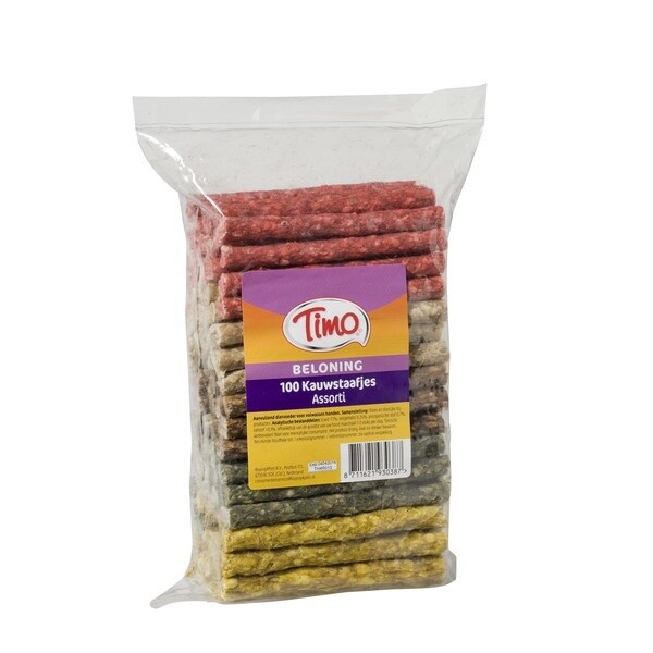 Kauwstaafjes munchy 100 stuks vleesmix 10cm
