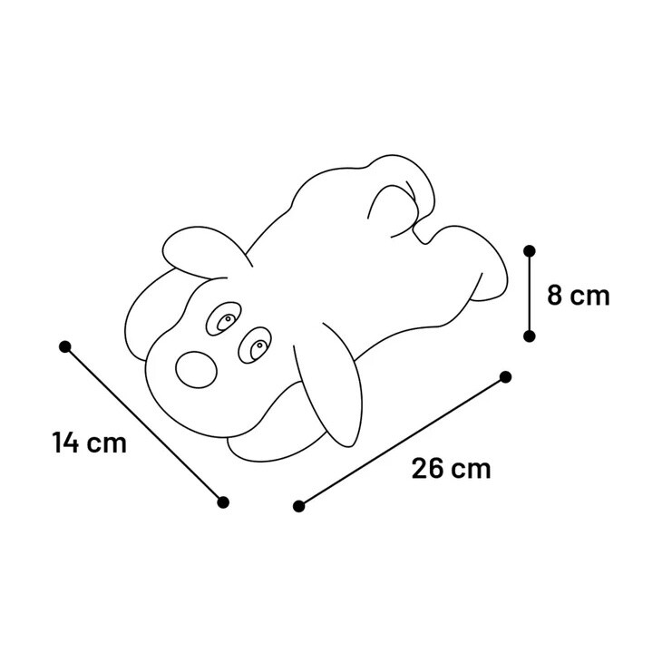 Stups Hond Bruin, Afmeting: 26cm