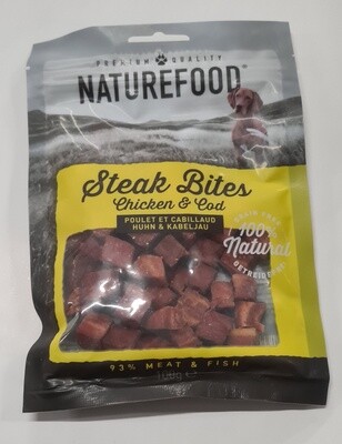 Steak bites kip en  kabeljau
