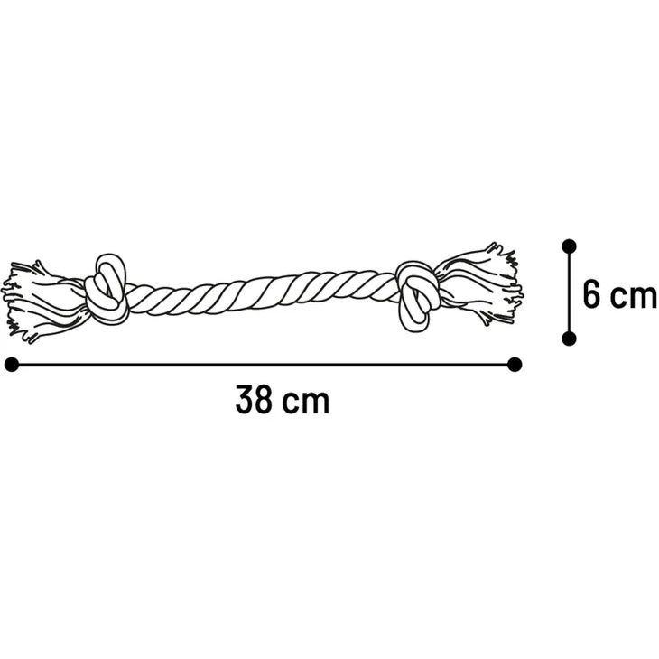 Puppy Luro Touw met 2 knopen Bruin 38cm