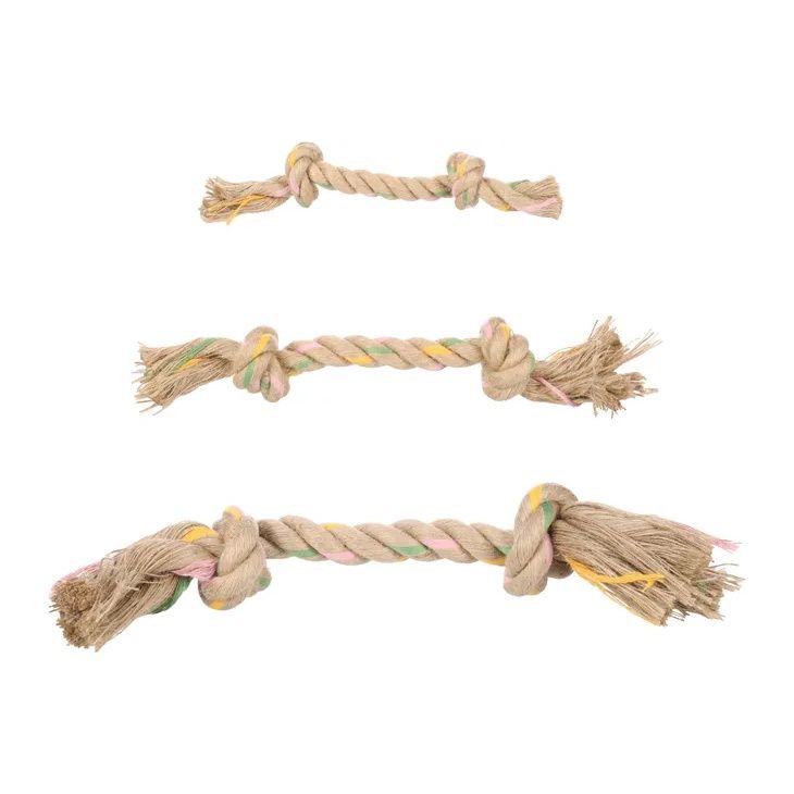 Puppy Luro Touw met 2 knopen Bruin 38cm