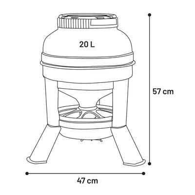 Voederbak Pluimvee Mivo Grijs, Size: 20Liter