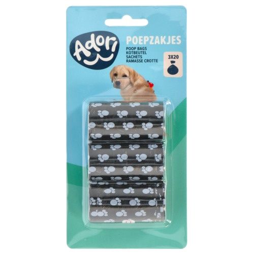 Poepzakjes navulling 3x20 Zakjes Zwart