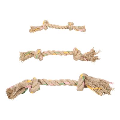 Puppy Luro Touw met 2 knopen Bruin 32cm